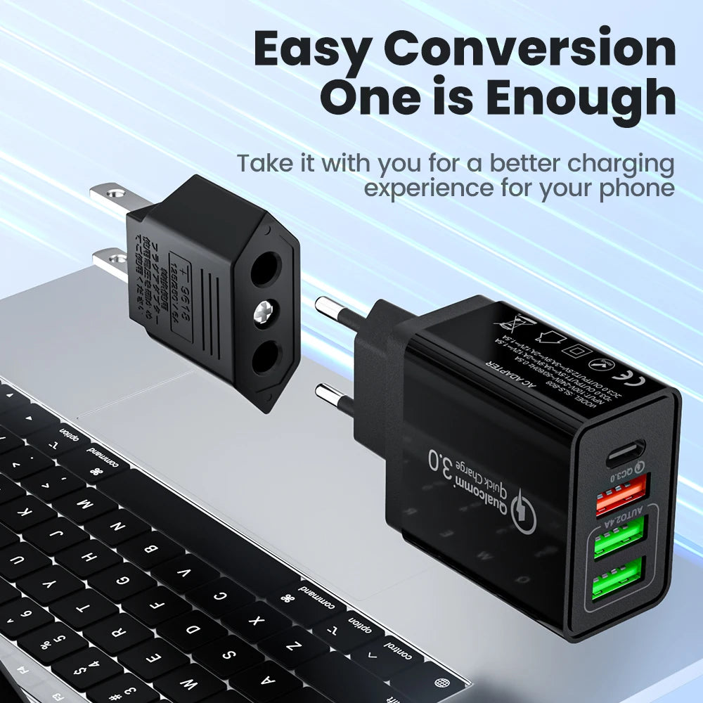 US to EU Travel Plug Adapter - Compact & Safe Universal Power Converter - 2