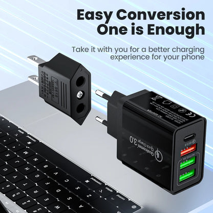 US to EU Travel Plug Adapter - Compact & Safe Universal Power Converter