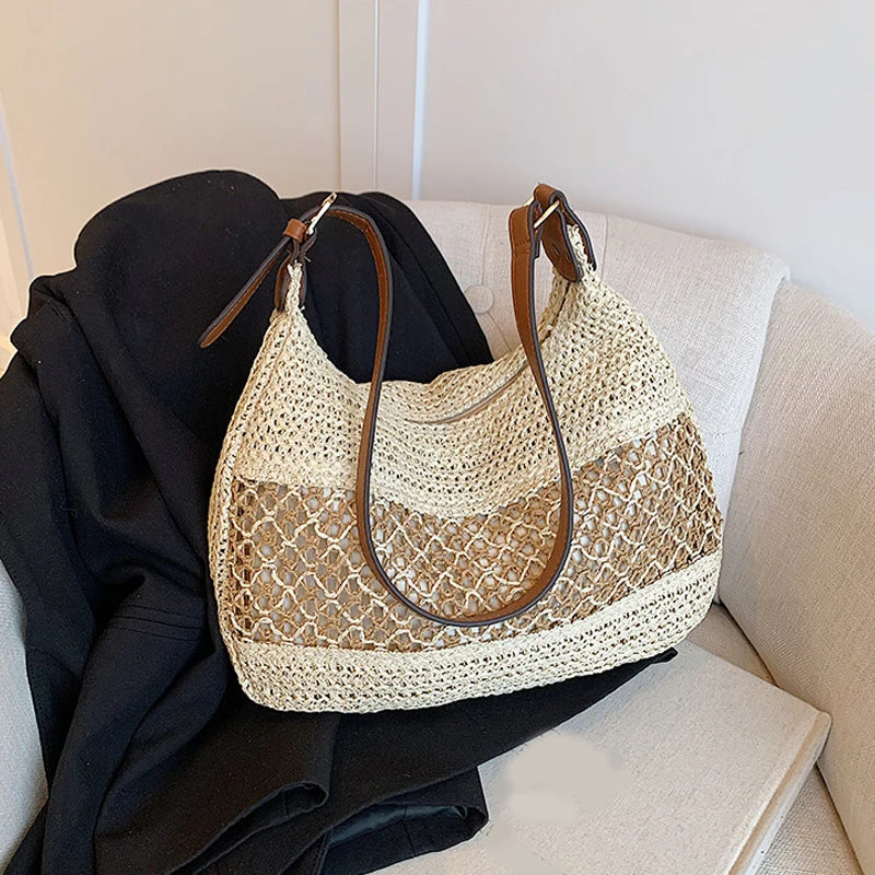 Luxury Woven Straw Beach Tote