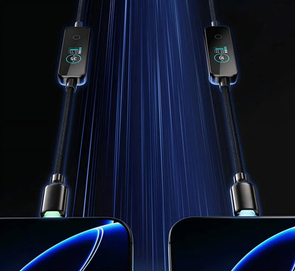 240W USB-C Fast Charging Cable with Real-Time LED Power Display