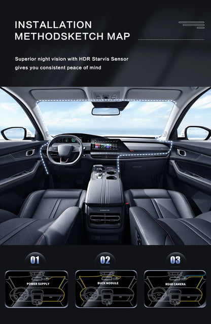 Dual Lens Dash Cam: 1080P HD Car Camera with Night Vision & Loop Recording