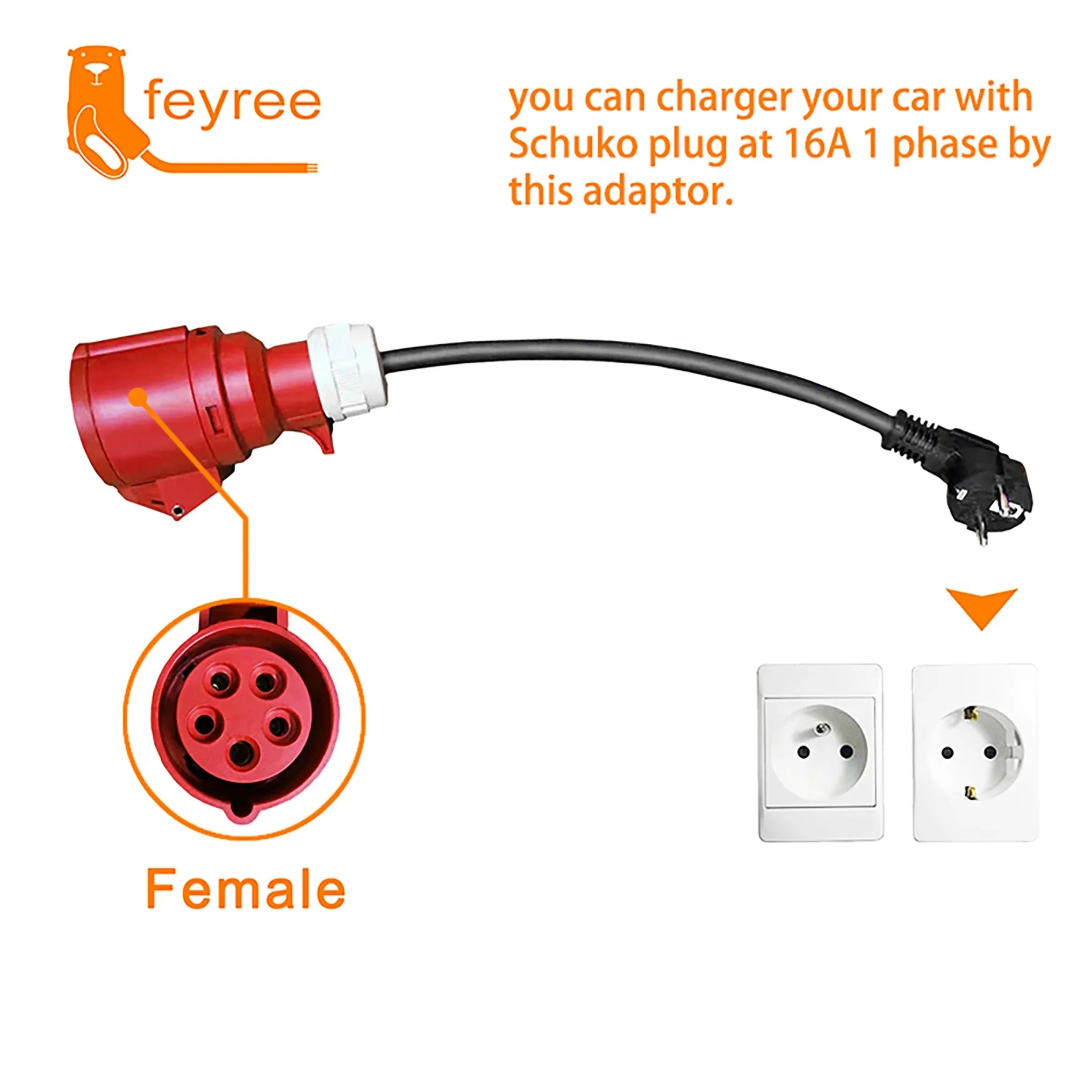 11KW Portable 3-Phase EV Charger Type 2 Adjustable Charging Box - 19