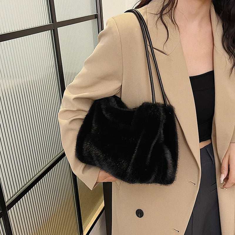 Luxury Plush Chain Handbag
