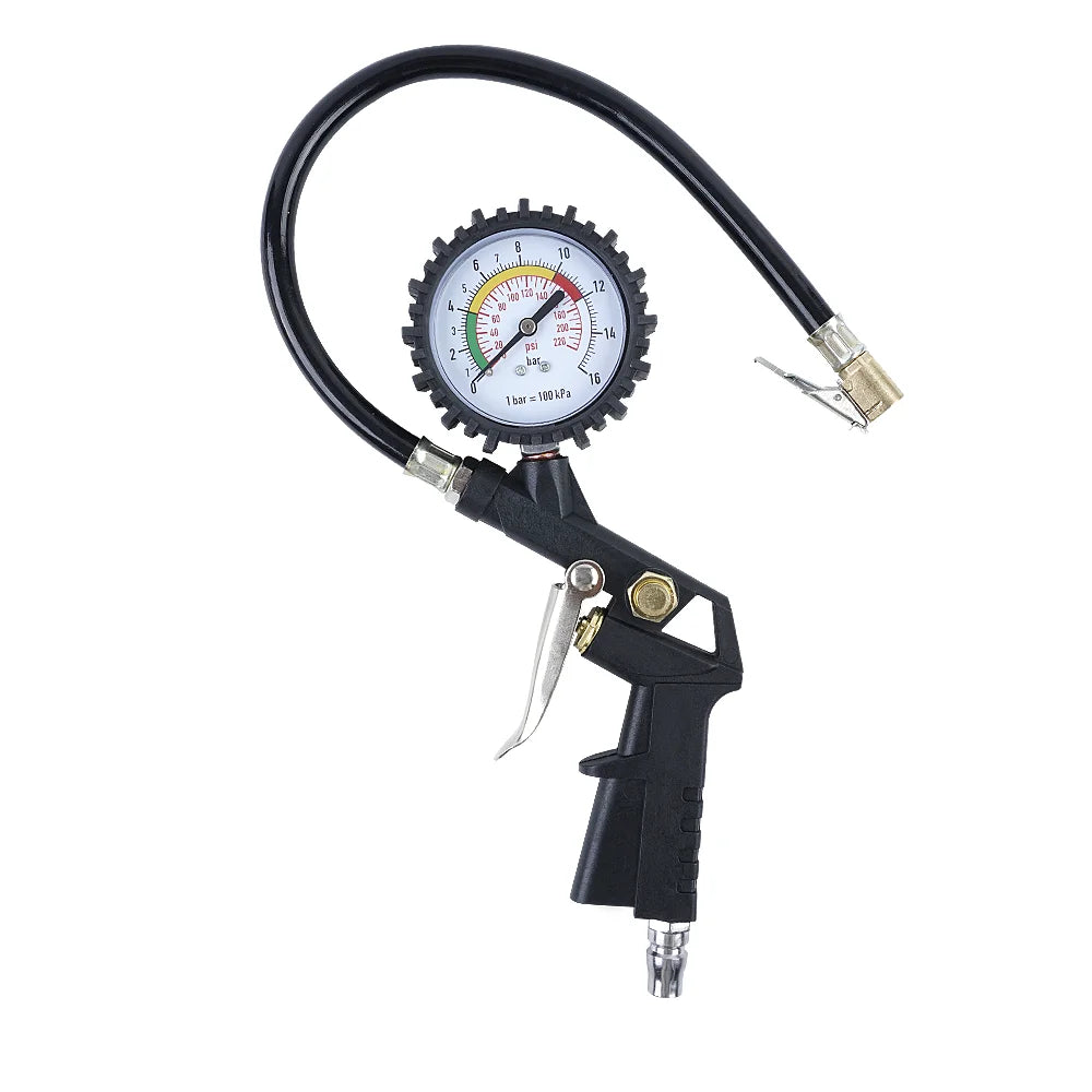 3-in-1 Tire Pressure Gauge Inflator Gun for Air Compressor - 220 PSI - 13