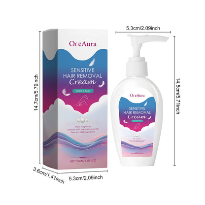 Painless Hair Removal Cream for Men & Women - Fast-Acting Gentle Depilatory