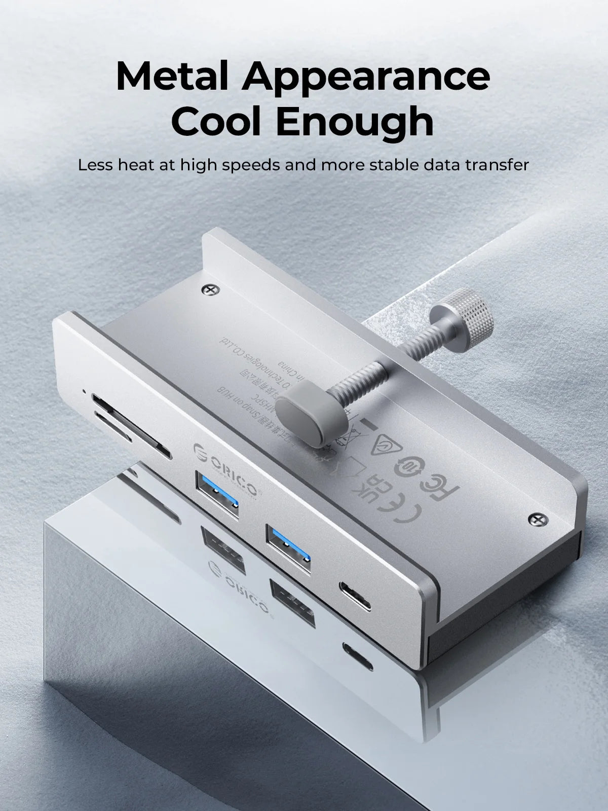 ORICO 6-in-1 USB 3.2 Hub 10Gbps High-Speed Data Transfer & SD/TF Reader - 5