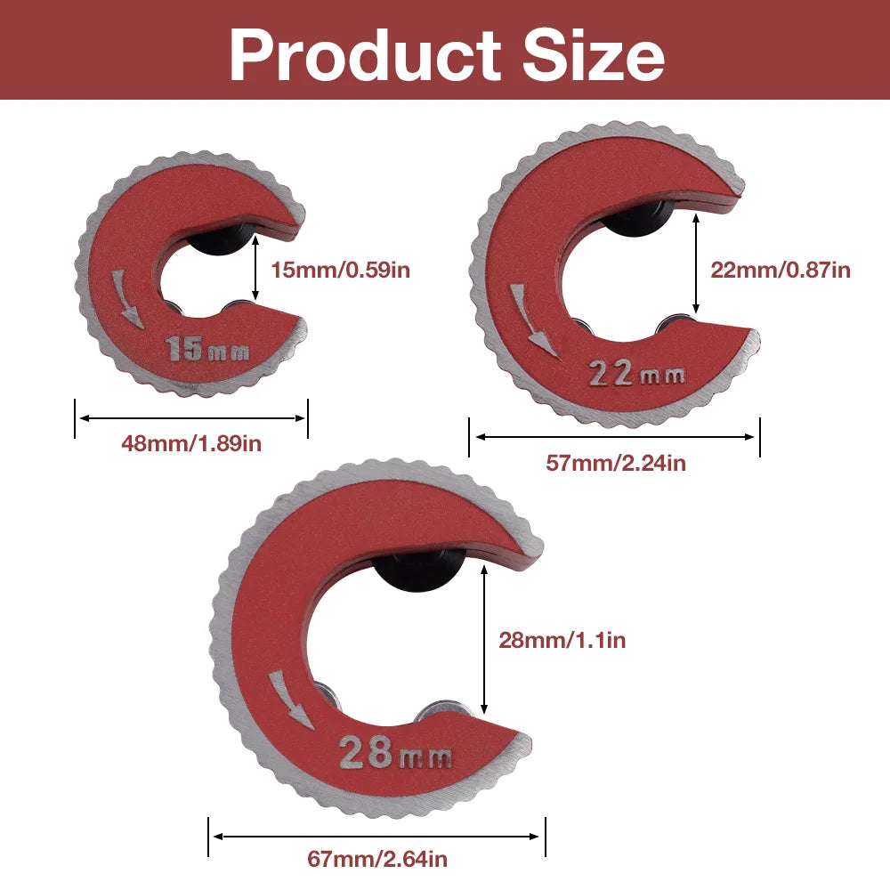 Self-Locking Mini Pipe Cutter - Tube Cutter for Copper, PVC & Aluminum - 2