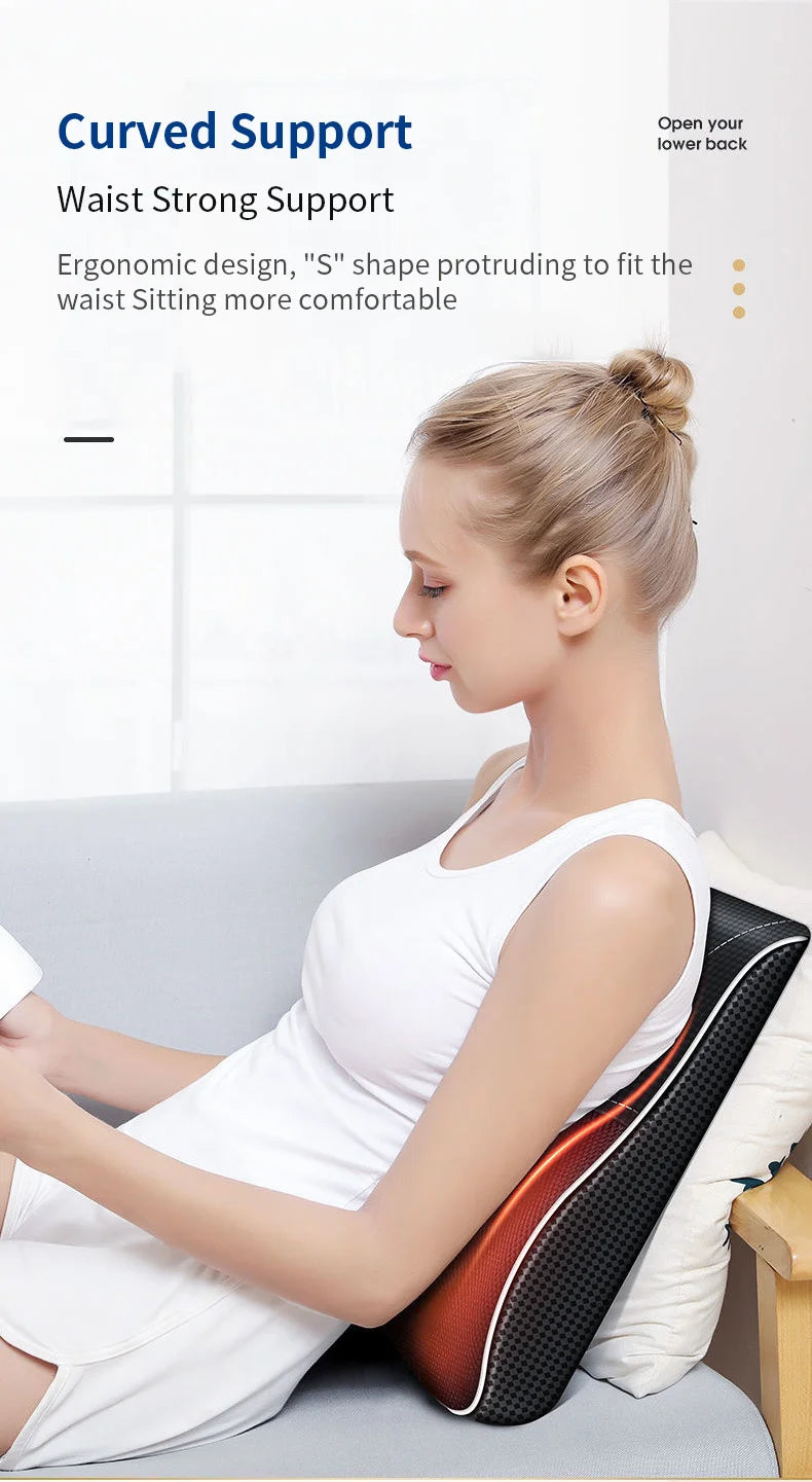 Electric Neck & Back Massage Pillow with Heat & Deep Tissue Kneading - 15