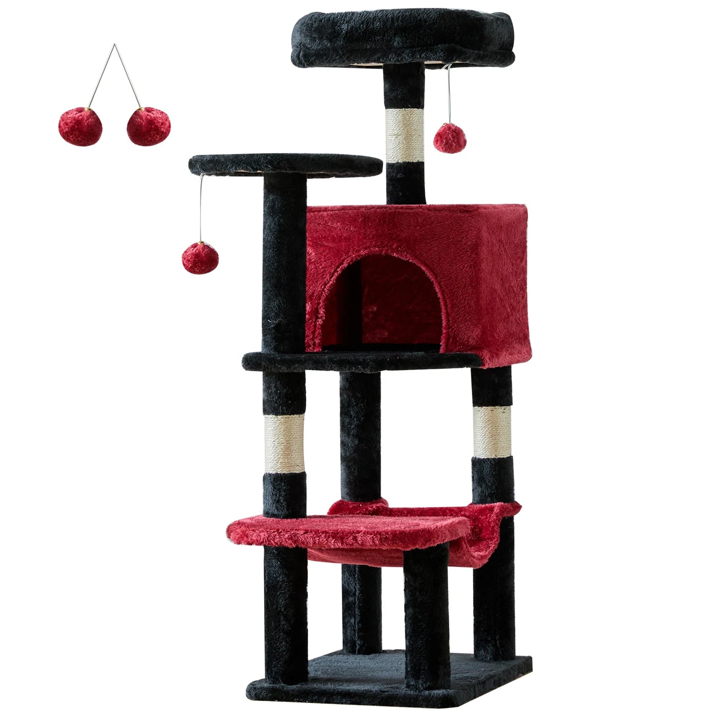 44" Multi-Level Cat Tree Tower with Scratching Posts & Cozy Condo