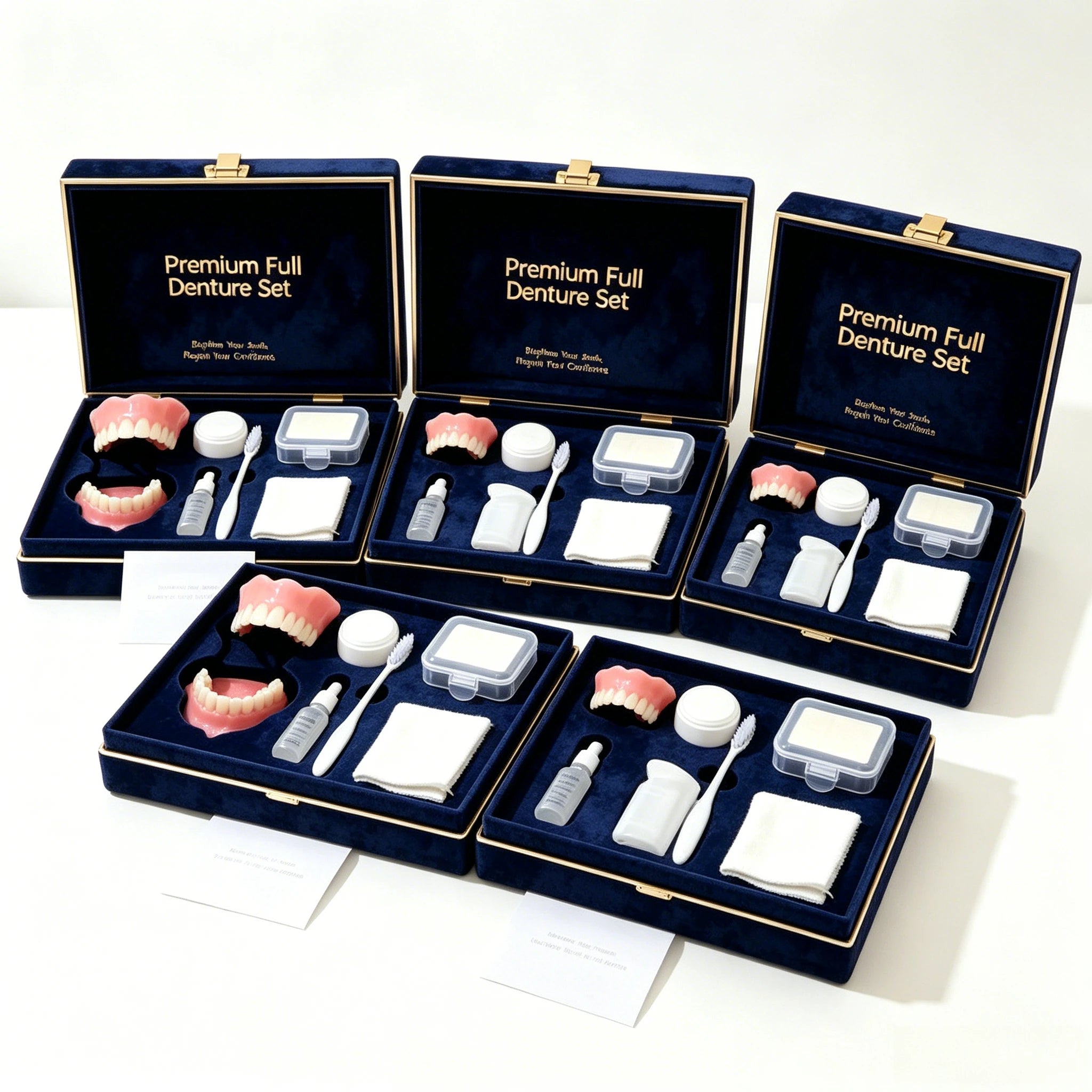 Instant Smile Temporary Denture Set - Natural-Looking Upper & Lower Cosmetic Teeth - 16