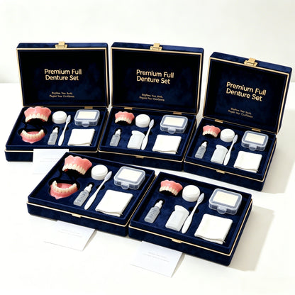 Instant Smile Temporary Denture Set - Natural-Looking Upper & Lower Cosmetic Teeth