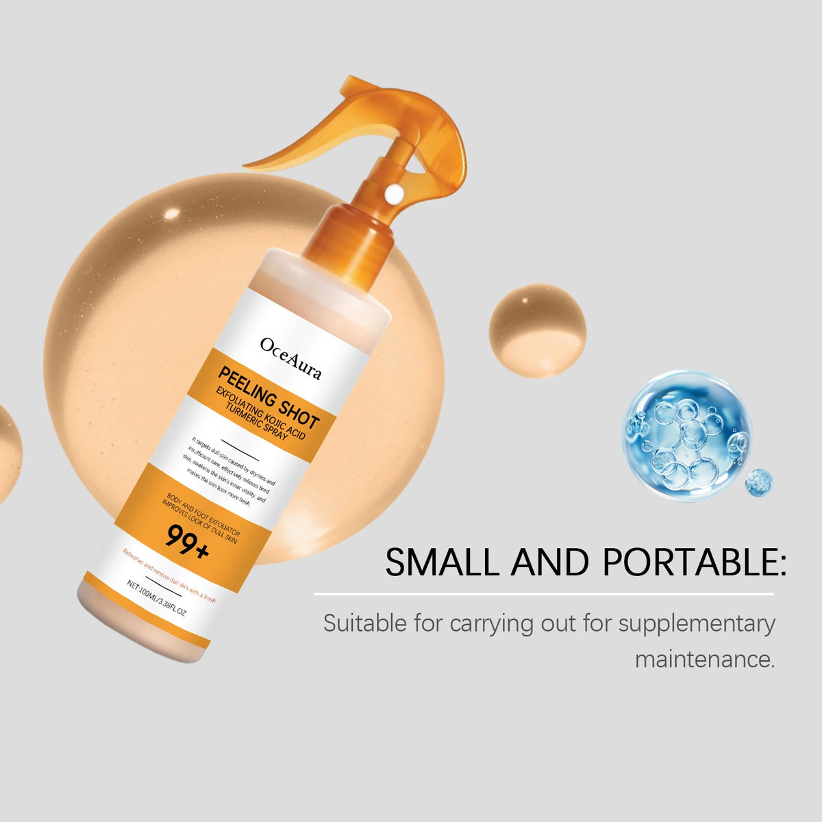 Exfoliating Turmeric Body & Foot Peeling Spray for Brightening & Smooth Skin