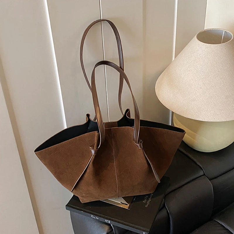 Luxury Retro Suede Shoulder Tote