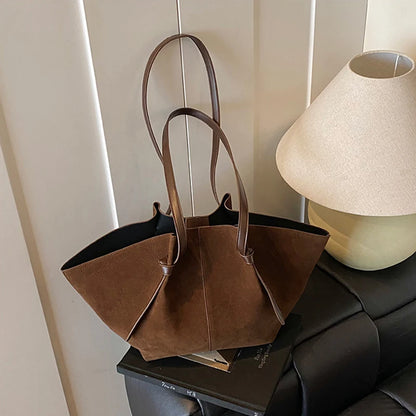 Luxury Retro Suede Shoulder Tote