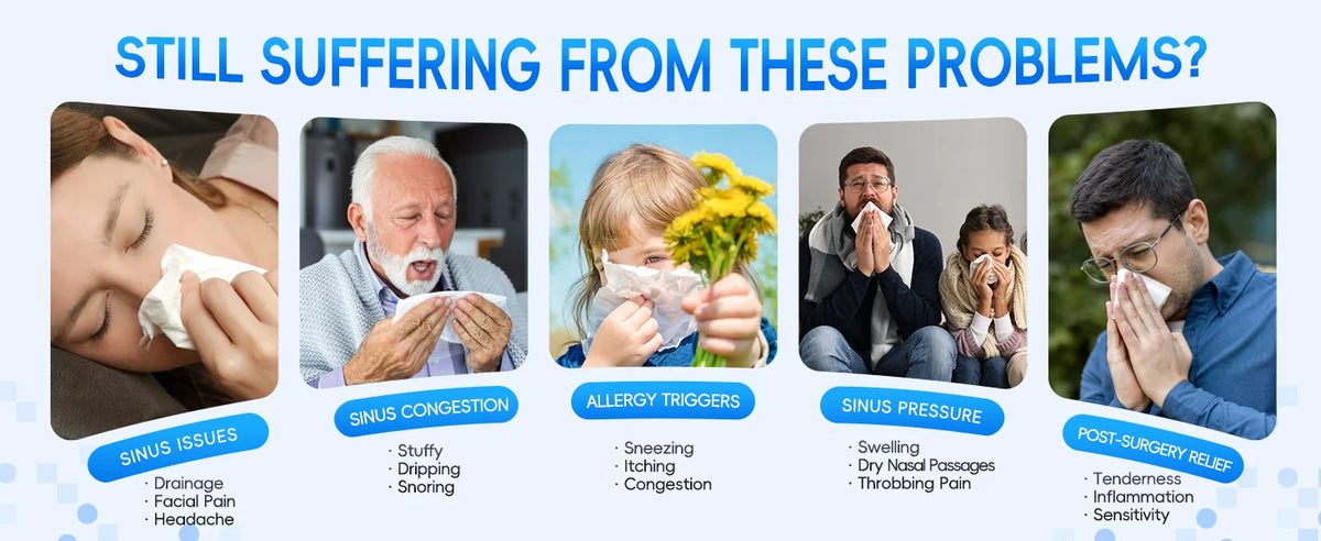 Electric Sinus Rinse Machine - Portable Nasal Irrigation System for Congestion Relief