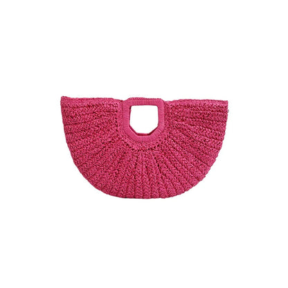 Luxury Half-Moon Straw Tote