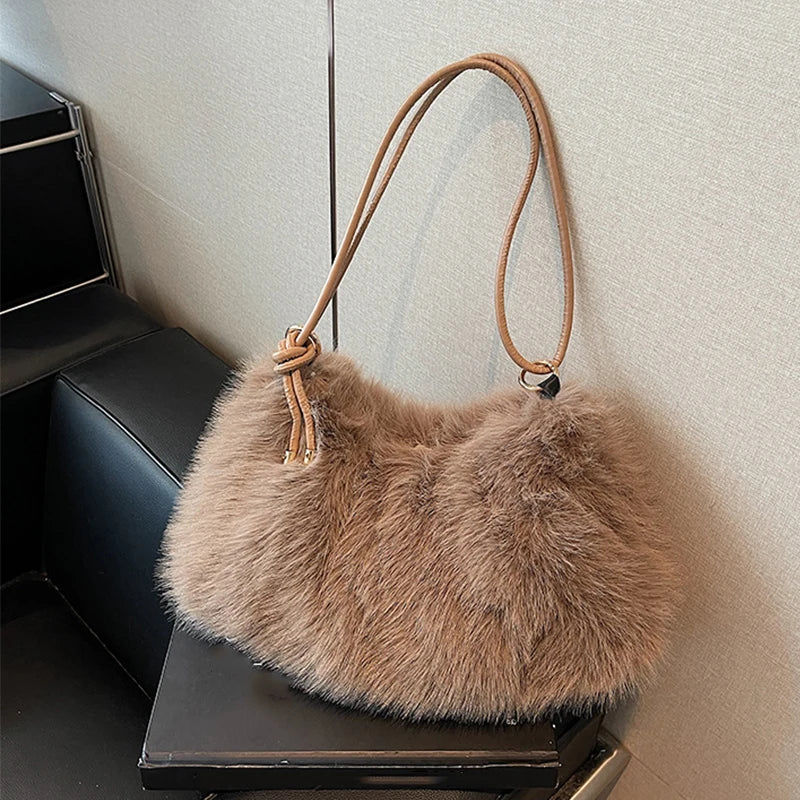 Luxury Plush Fur Shoulder Bag