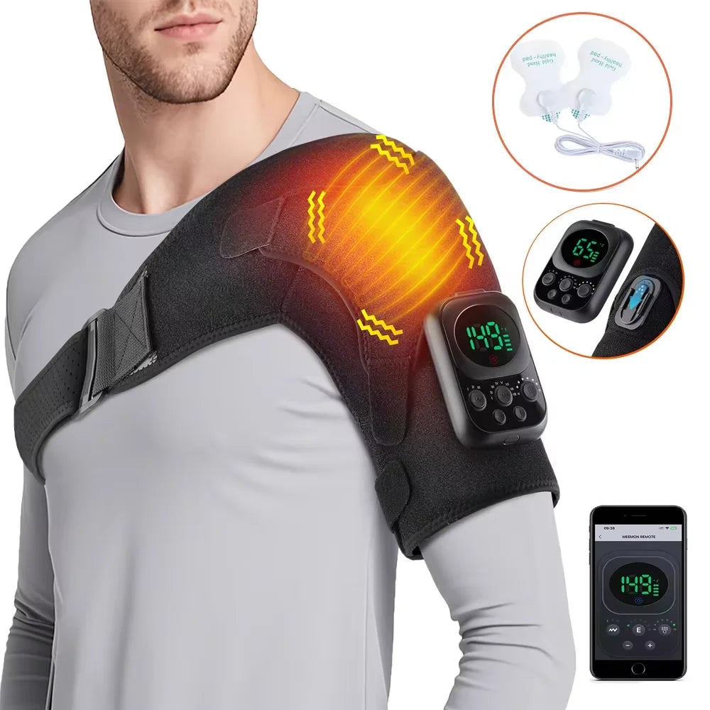 Smart Cordless Shoulder Heating Massager with Vibration & App Control - 34