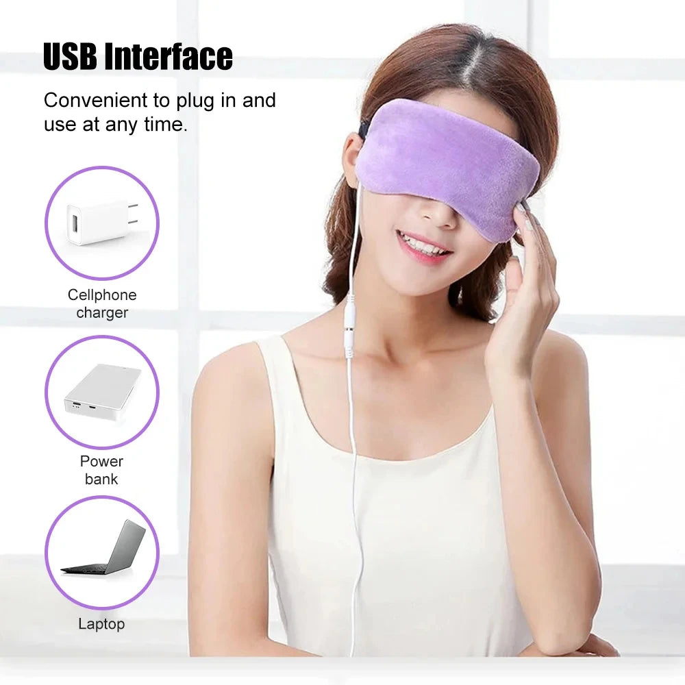 USB Heated Eye Mask for Dry Eyes, Sleep & Puffiness Relief