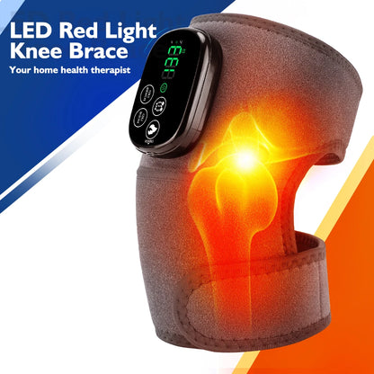 Cordless Heated Knee Wrap with Red Light Therapy and Adjustable Heat