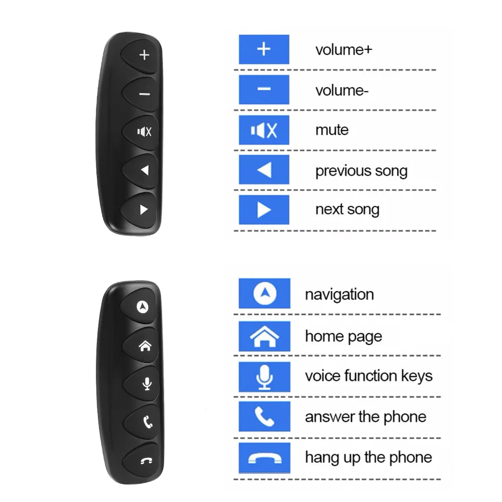 Wireless Car Steering Wheel Remote Control - 10-Key Universal Media Buttons