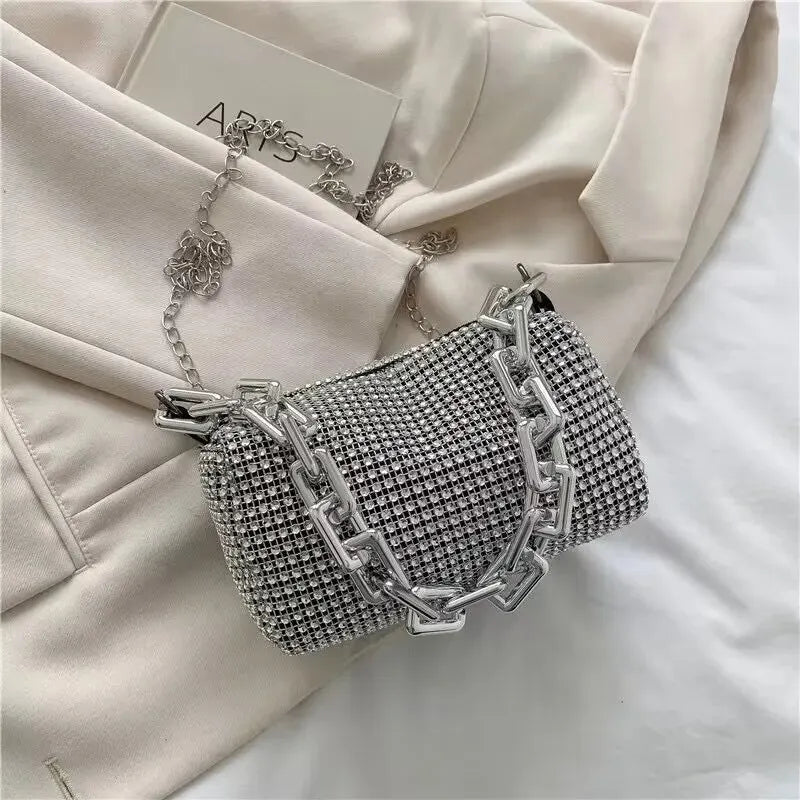 Luxury Rhinestone Bucket Bag