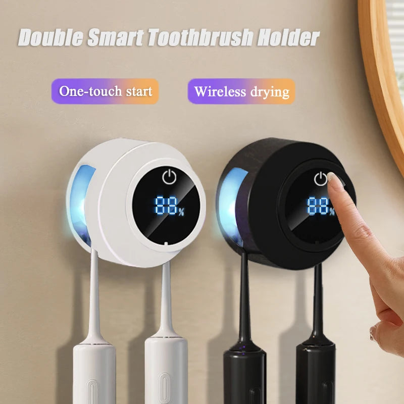 Smart UV Toothbrush Sanitizer and Wall Mount Holder with Air Drying - 2