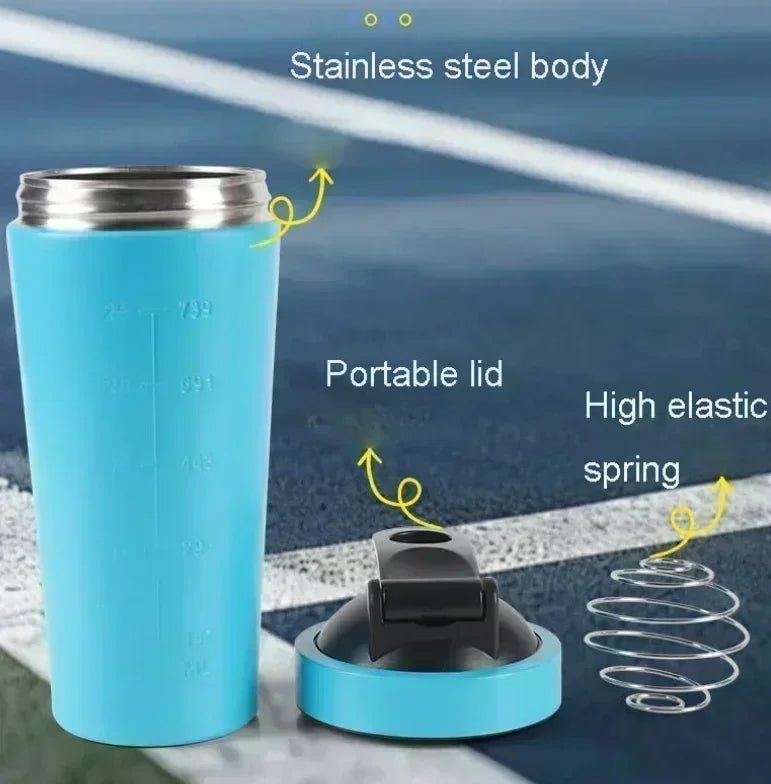 Stainless Steel Sports Protein Shaker Bottle - 500ml & 750ml Leakproof - 4