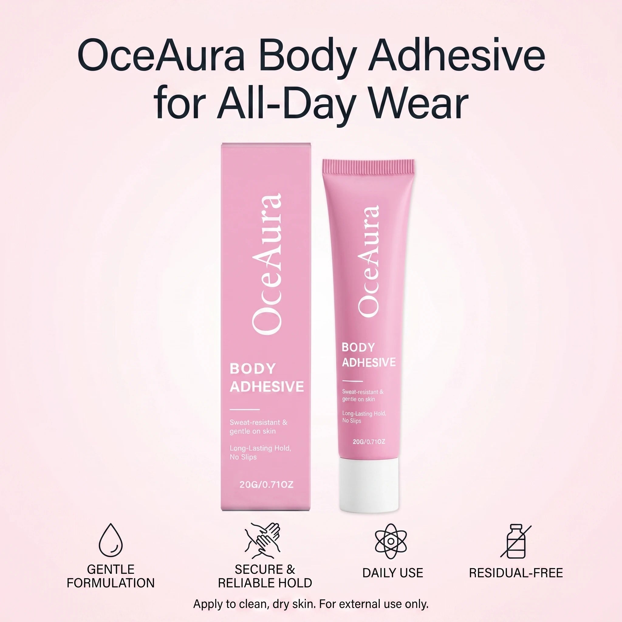 Fashion Body Adhesive for Clothing - Sweatproof & Invisible Secure Fabric Glue - 1