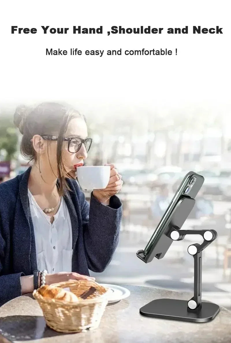 Foldable Desktop Phone & Tablet Stand - Adjustable Universal Holder - 16