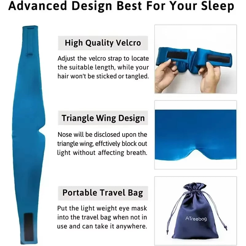 Soft Mulberry Silk Sleep Mask - Pressureless Blackout Eye Mask for Travel - 6