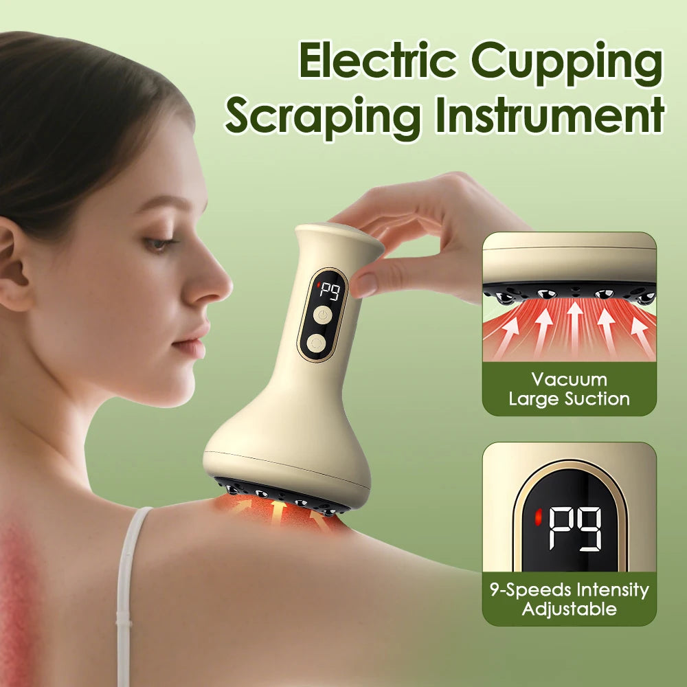 Electric Cupping & Gua Sha Massager - Adjustable Heat & Suction Therapy Device
