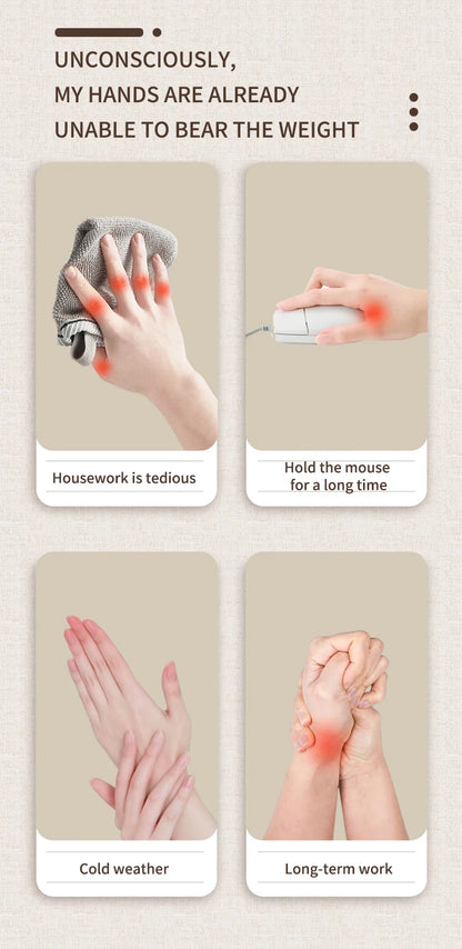 Electric Hand Massager with Airbag Compression & Heat Therapy for Pain Relief