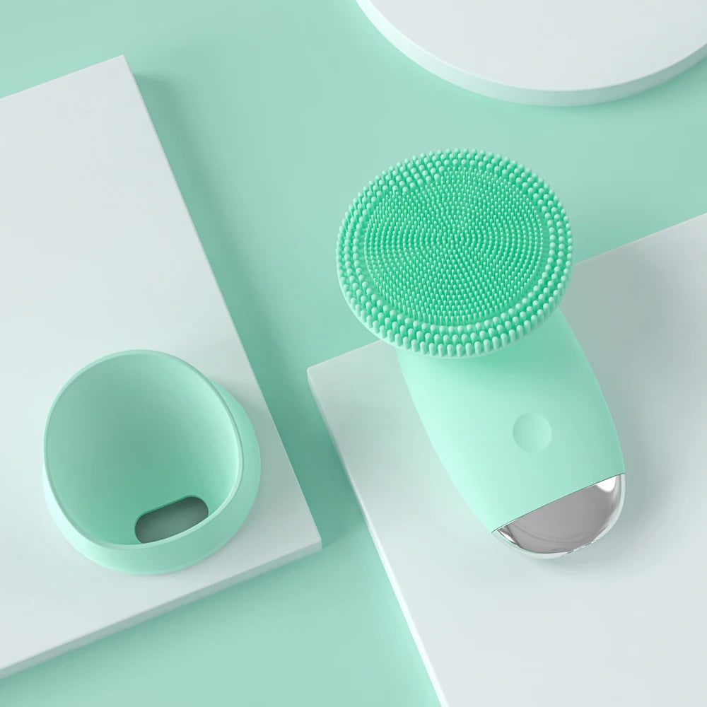 Sonic Electric Silicone Facial Cleansing Brush – Waterproof Skin Exfoliator
