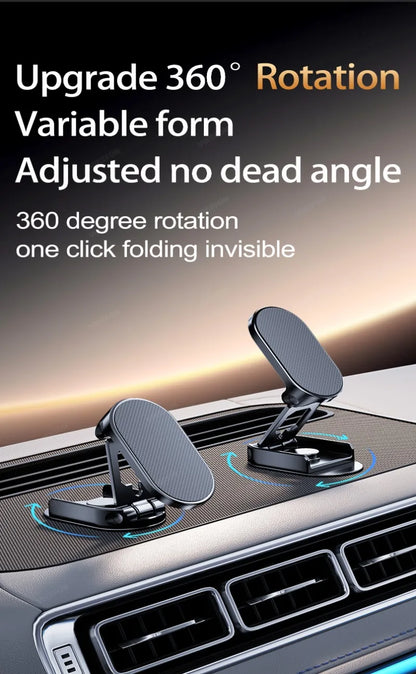 Magnetic 360° Rotating Car Phone Mount - Universal Dashboard GPS Holder