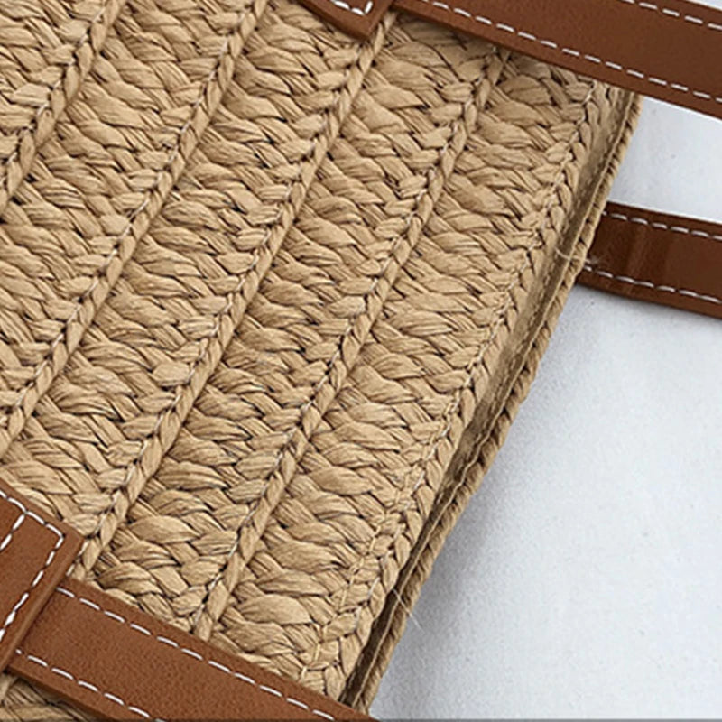 Luxury Bohemian Knitted Straw Tote