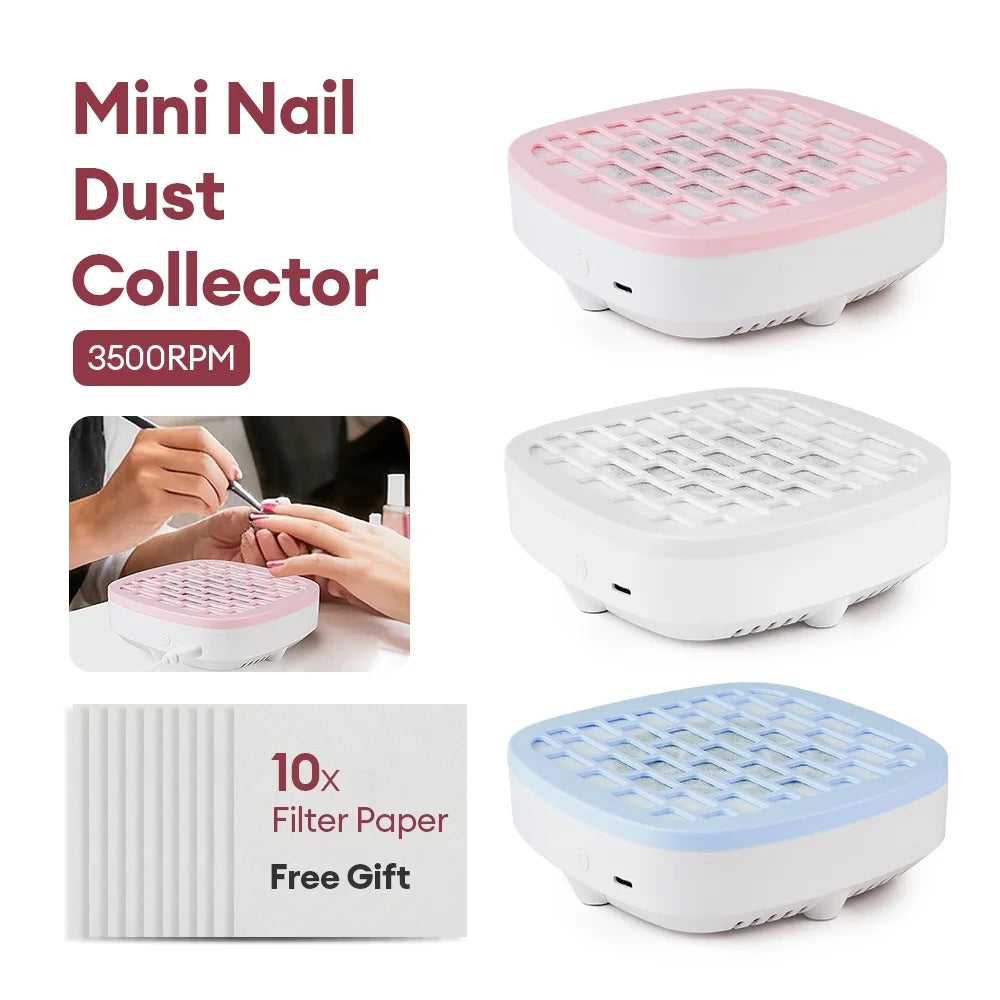 Portable Mini Nail Dust Collector USB Vacuum 3200RPM - 1