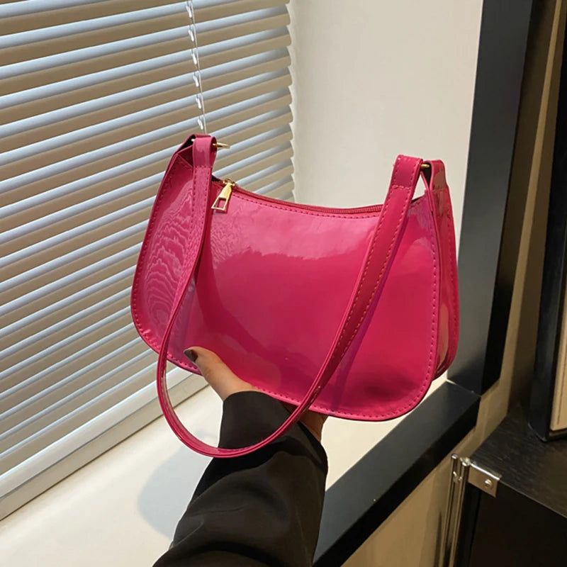 Luxury Solid Leather Shoulder Bag