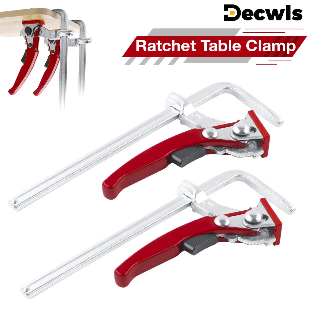 Quick Release Ratchet Guide Rail Clamp for MFT Tables and Track Saws - 1