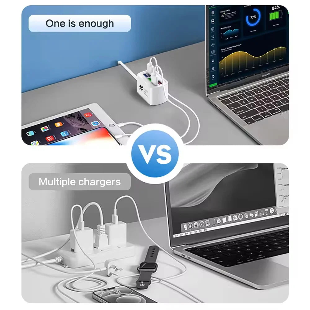 6-Port USB Desktop Fast Charger - Multi-Device Universal Charging Hub - 4