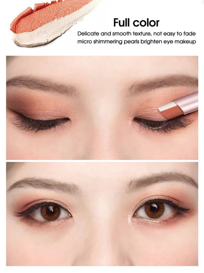 Gradient Two-Tone Eyeshadow Stick - Waterproof Shimmer Eye Makeup