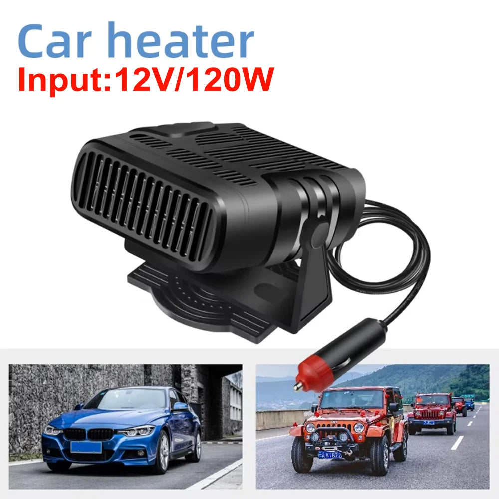 2-in-1 Car Heater and Cooling Fan - 12V/24V Windshield Defroster & Demister - 21
