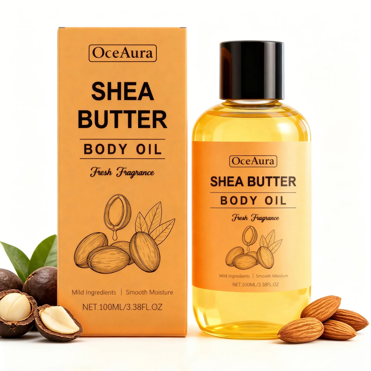 Shea Butter Body Oil for Deep Hydration & Dry Skin Repair