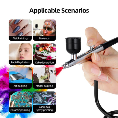 Cordless Airbrush Kit with Compressor for Nails, Cake & Makeup