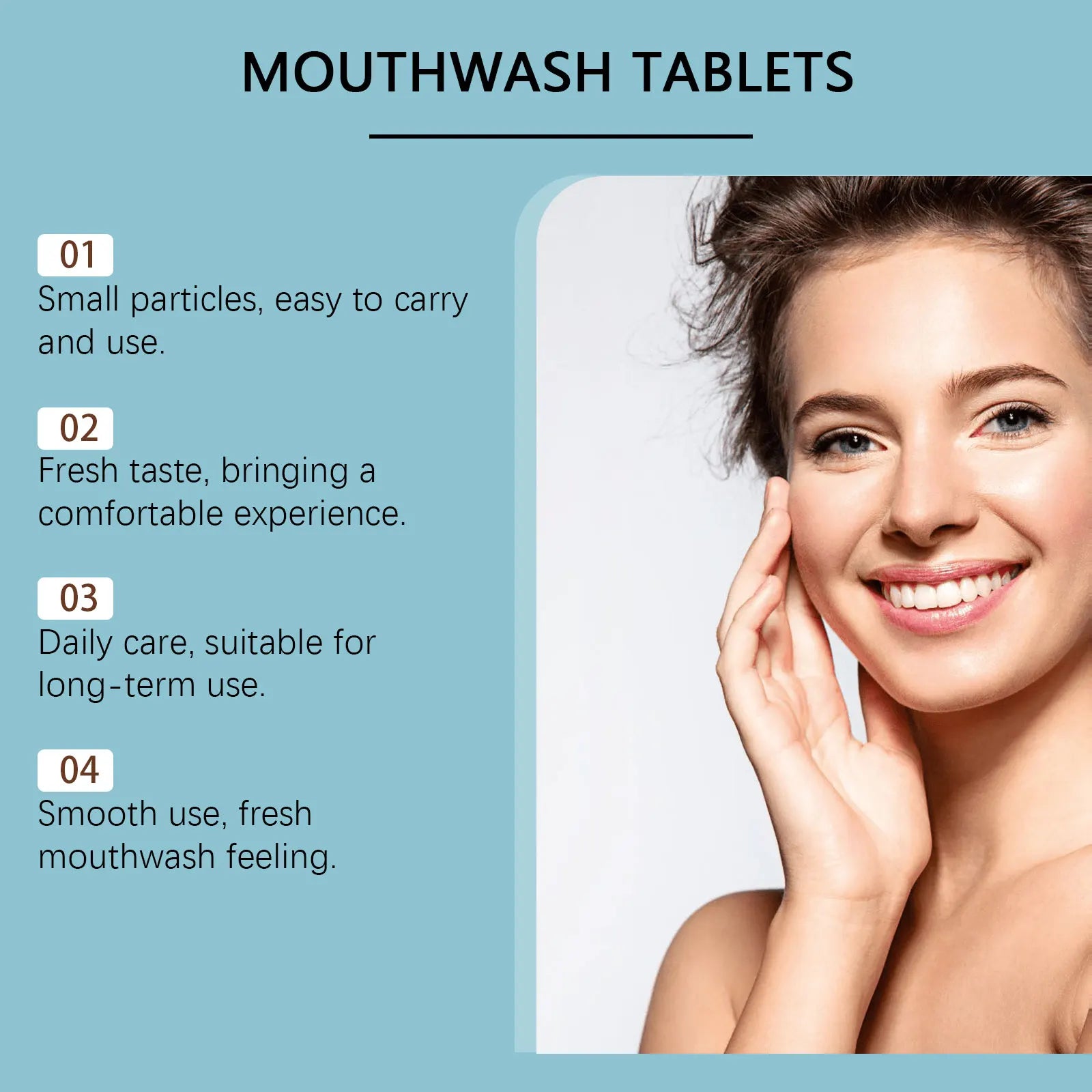 Probiotic Teeth Whitening Mouthwash Tablets for Fresh Breath & Oral Care - 10