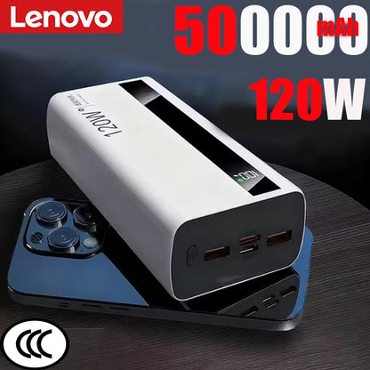 Lenovo 120W 500000mAh Fast Charging Portable Power Bank