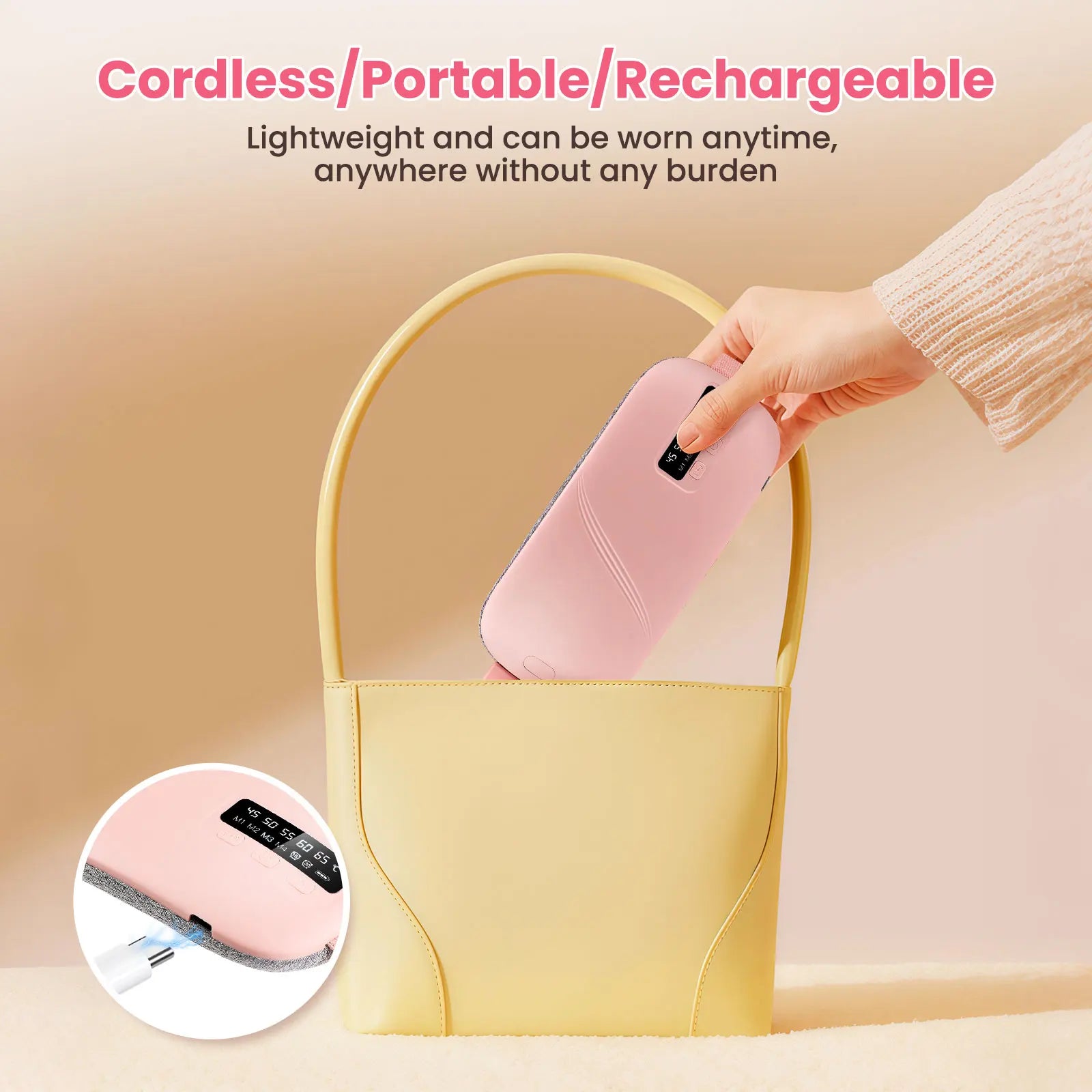 Portable Cordless Electric Heating Pad for Menstrual Cramp & Back Pain Relief - 15