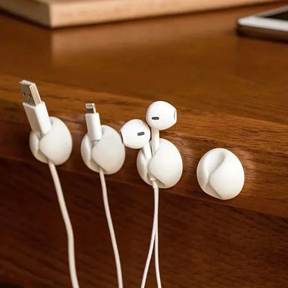 Adhesive Cable Organizer Clips – Tidy Desk Cord Holder for USB & Data Cables