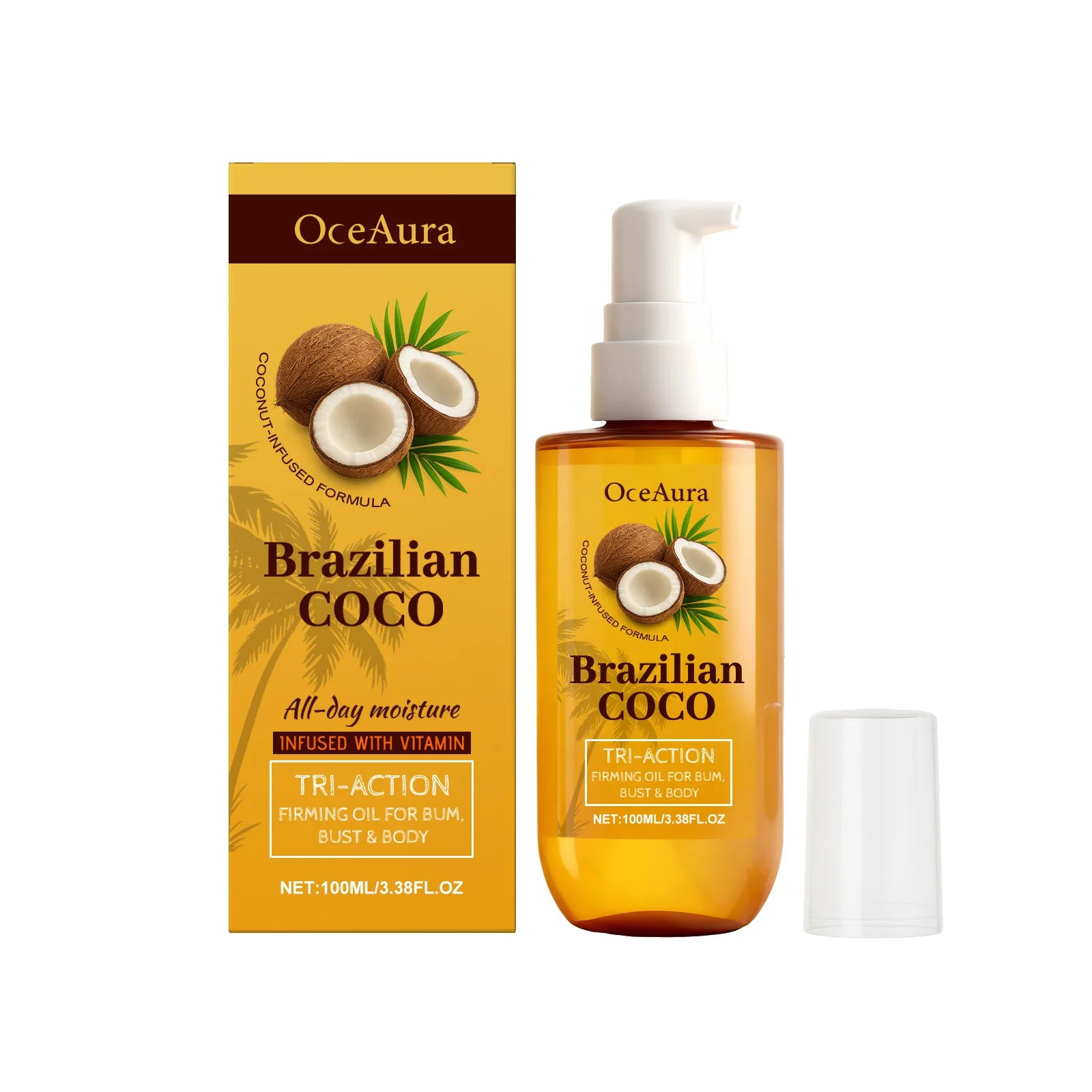 Coconut Brazilian Firming Body Oil - Hydrating & Tightening Skin Care Treatment - 7