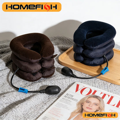 Inflatable Cervical Neck Traction Collar & Pain Relief Stretcher
